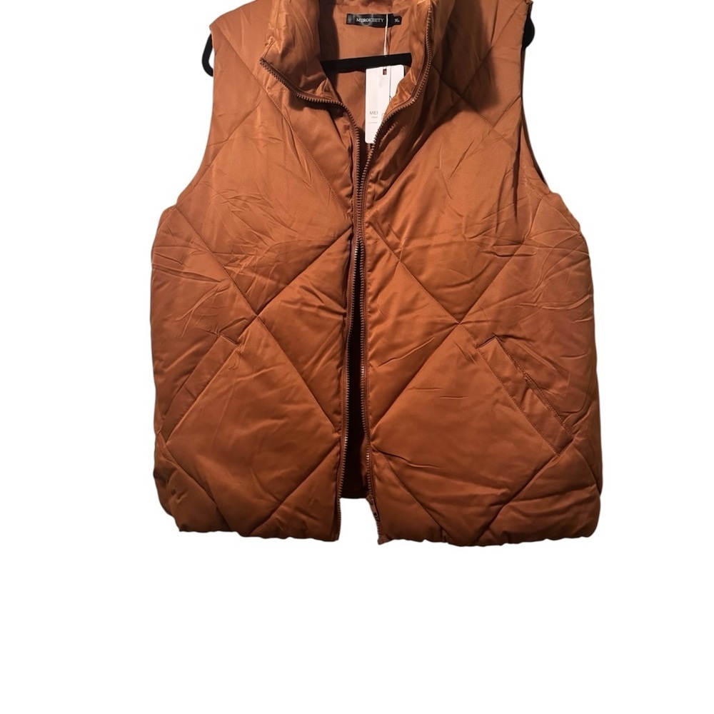 Brown Puffer Vest - Picture 3 of 9